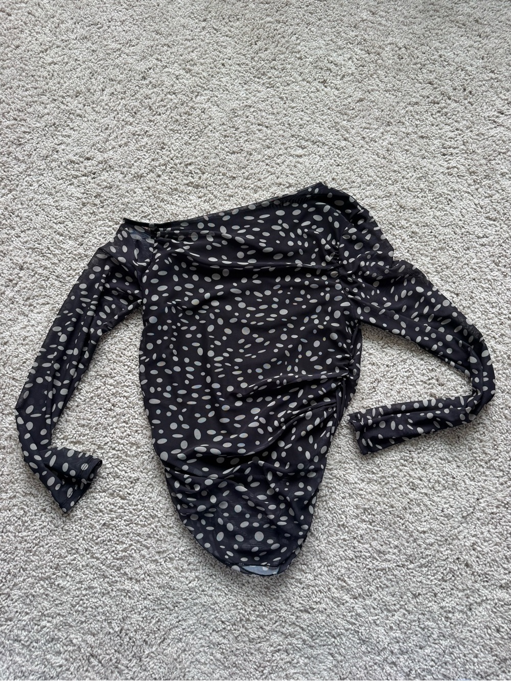 Maeve Black and White Polka Dot Blouse